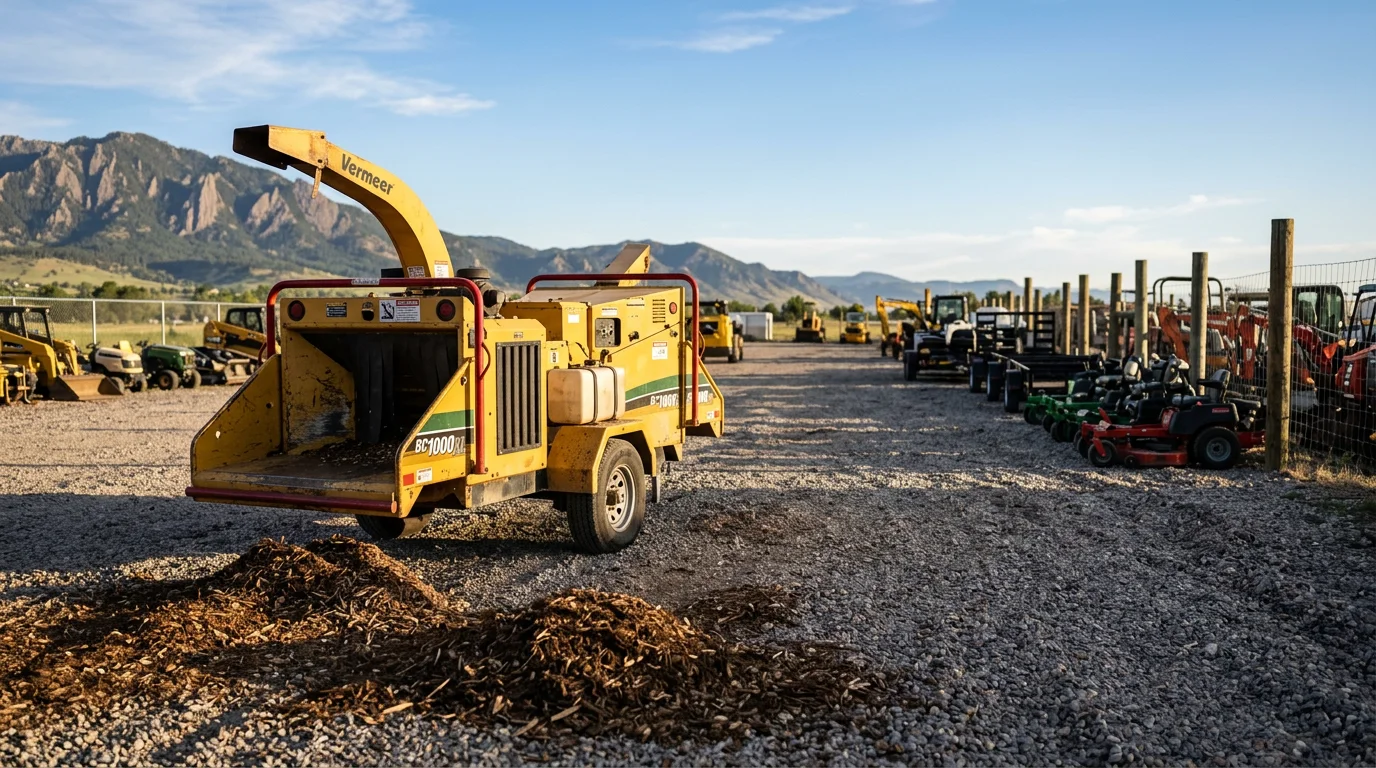 12-inch wood chipper rental equipment ready for pickup